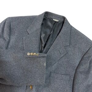Nathan David Mens 44 Regular Gray 100% Pure Cashmere 3 Button Blazer Sport Coat